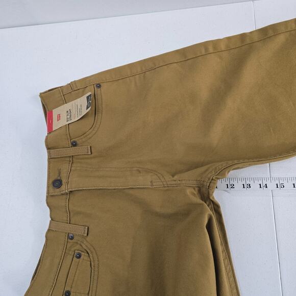 NWT Levi's 513 slim straight‎ jeans 30x30 brown tan mens stretch 6874 - Picture 7 of 10